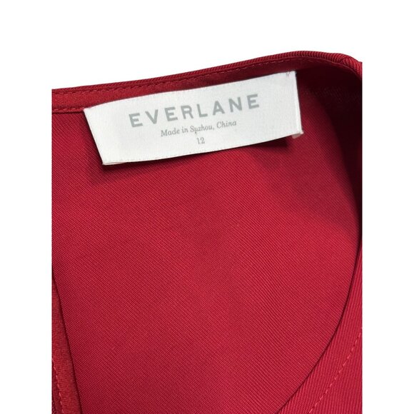 Everlane Japanese GoWeave High Neck Tank Red Dress-sz 12 - Picture 5 of 10